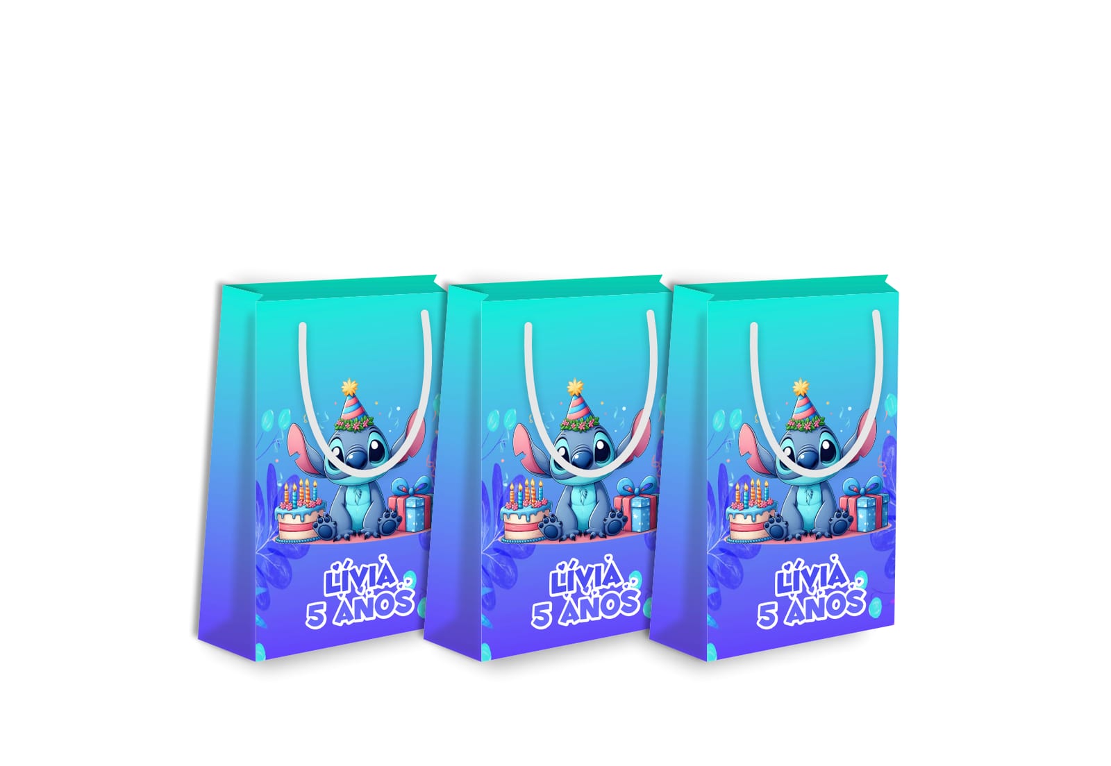 Sacolinha de papel tema stich