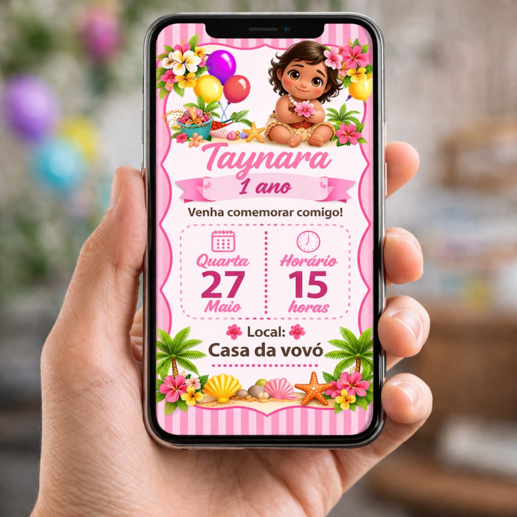 Convite digital tema moama baby