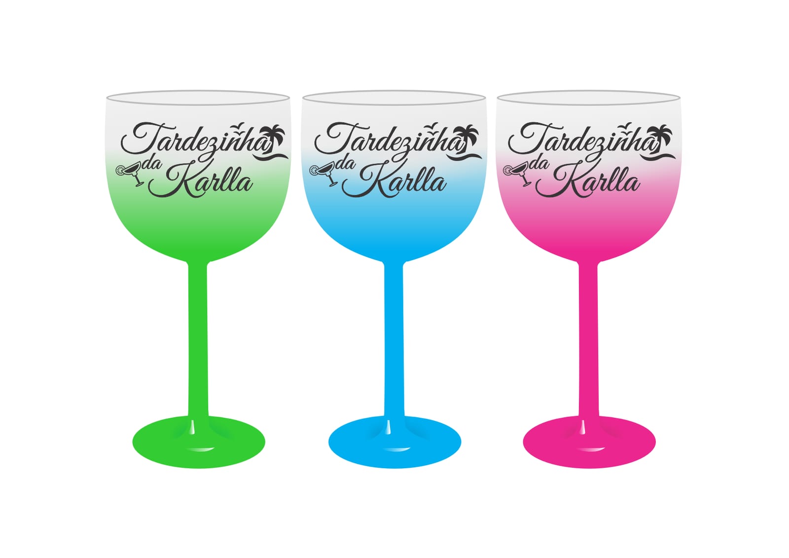 Taça de gin jateada tema tardezinha