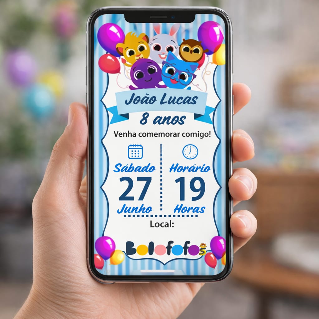 Convite digital tema bolofofos